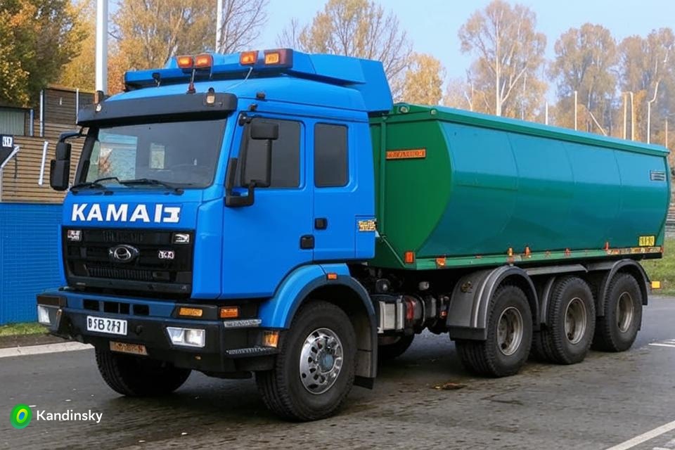 В Сарапуле житель Пермской области чтобы покататься угнал КАМАЗ Нейросеть Kandinsky 3.1